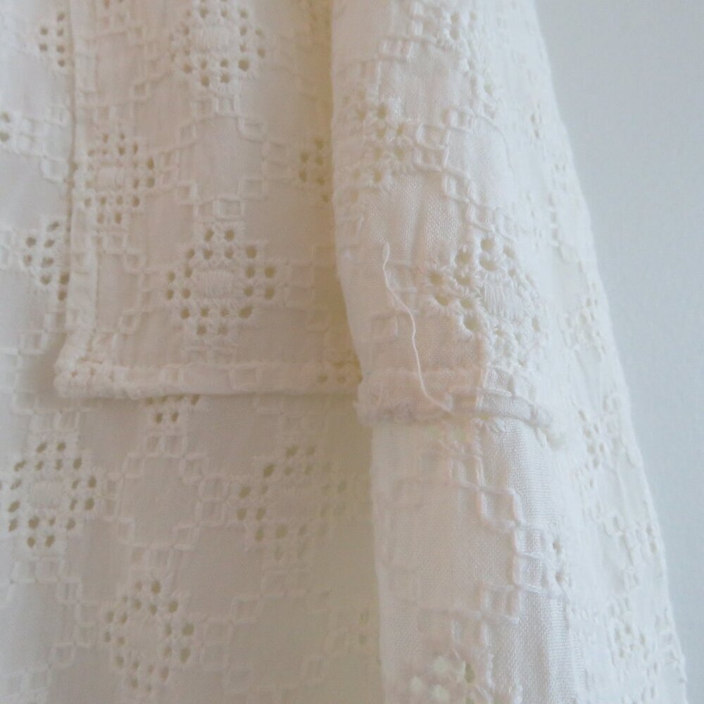 BEC + BRIDGE White Eyelet Lace Midi Skirt Coastal Neutral Boho - Size US 4 - Picture 5 of 14